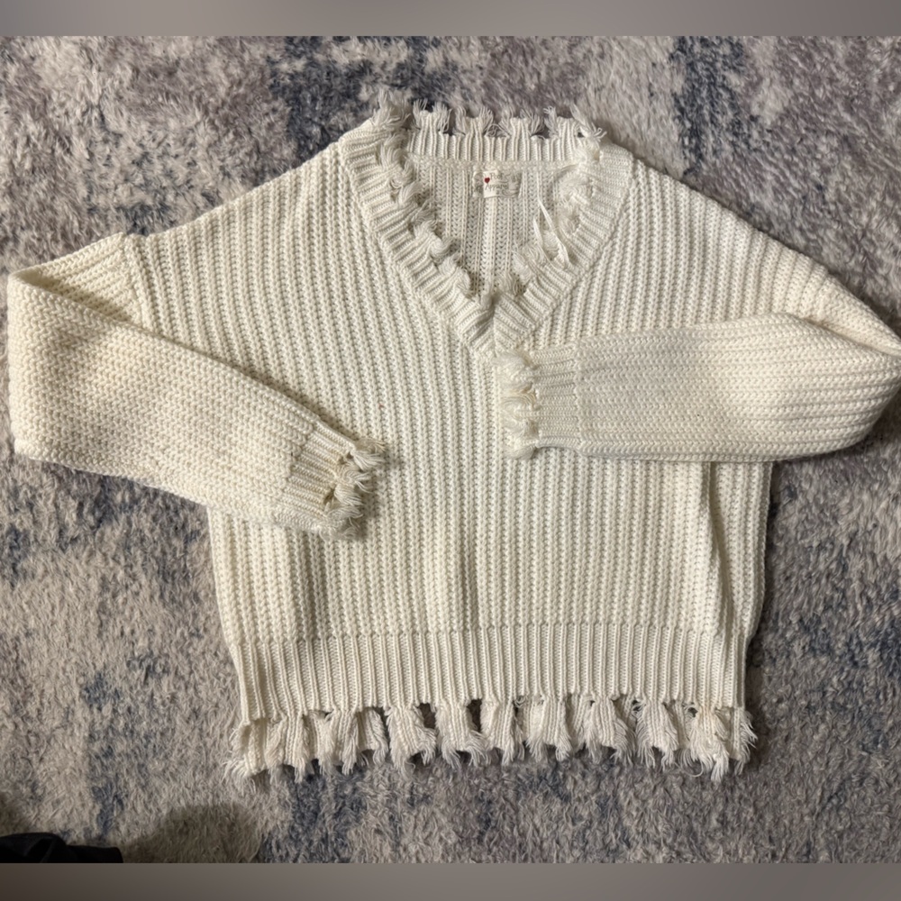 Cozy White Knit Sweater